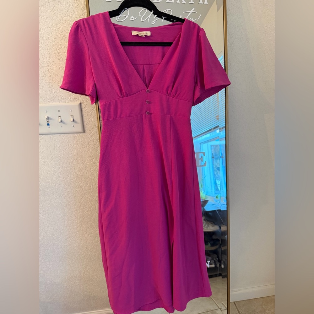Pink midi dress